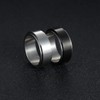 HIJONES Mens Stainless Steel Spinner Ring Polished Silver Band 8mm