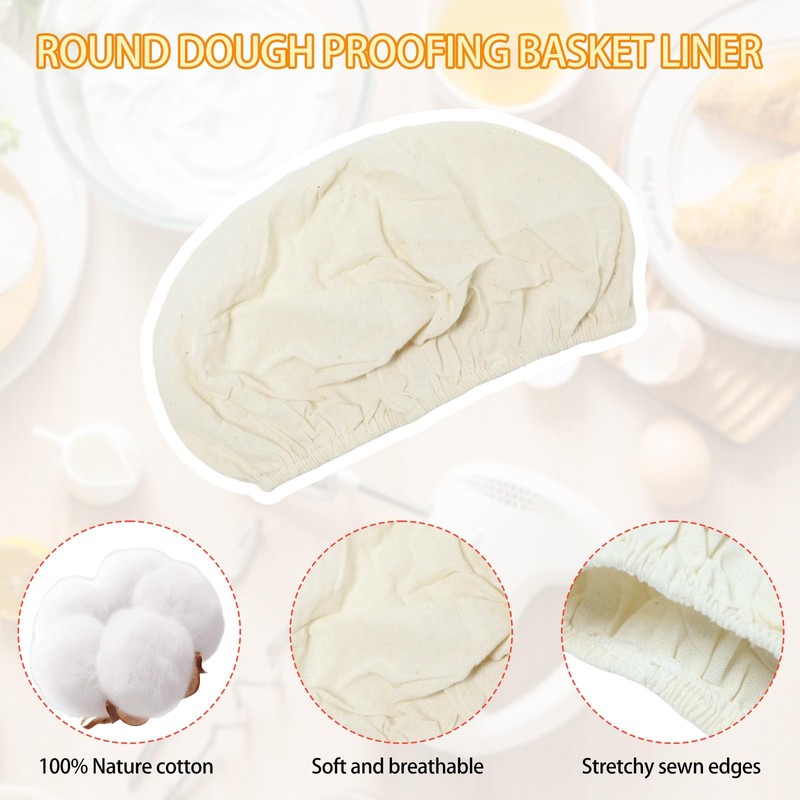 4 Pieces Bread Basket Liner Cloth, 2 Packs 10 iInch