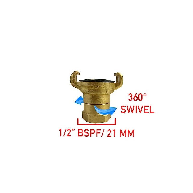 Brass GEKA Type Hose Quick Connect Adapter Claw Fitting Pipe