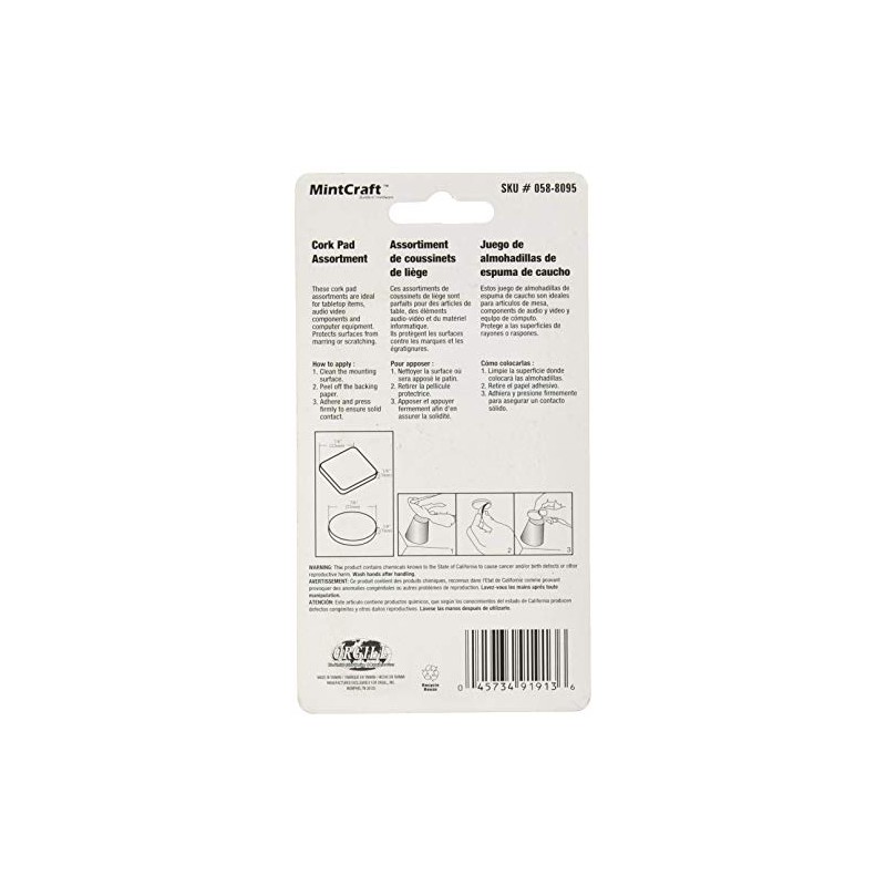 MINTCRAFT FE-50705 Cork Pads Assortment,Beige