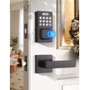 Tinewa Square Keyless Entry Door Lock with 2 Lever Handles,