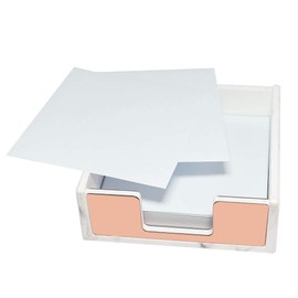 MultiBey Memo Pad Holder Sticky Notes Holder Rose Gold with Marble White Texture Acrylic Desk Supplies Organizer Accessories (Rose Gold)
