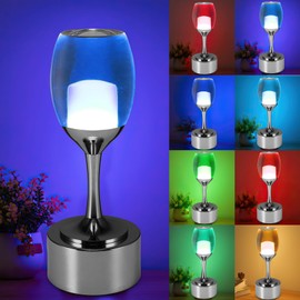 LED Bedside Lamp, Creative Wireless Acrylic Desk Lamp, USB Charging, 7 Lighting Colours, Bar Atmosphere, Table Lamp for Bar, Bedroom, Office, Living Room, Restaurant, Decoration, Gift