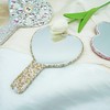 Frinnovan Rhinestone Large Rhinestone Handheld Mirror Heart Bling Sparkle Cosmetic