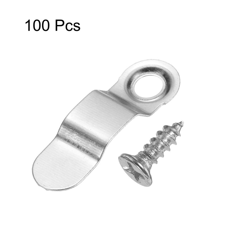 HARFINGTON 100Pcs Picture Frame Backing Hardware Clips with 100Pcs Screws