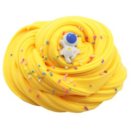 Premade Yellow Butter Slime, with Space Astronaut Accesory, Party Favors for Kids, Sensory and Tactile Stimulation, Stress Relief, for Girls & Boys(Yellow)