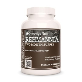 Remedy's nutrition Remedy's nutrition Rehmannia Root | 1,000 mg, 60 Vegan Capsules Herbal Dietary Supplement | Two Month Supply Non-GMO, Gluten-Free, Dairy Free, No Fillers or Additives, No Preservatives
