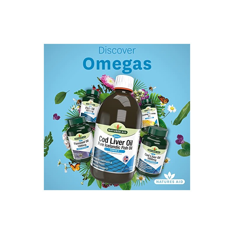 Natures Aid Cod Liver Oil Liquid (PACK OF 1), 500ml