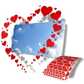 imaggge.com Heart-Shaped Stickers to Arrange According to Your Wishes or Your Artistic compositions - 244 Stickers in 9 Sizes - Valentine's Day Decoration, Wedding, car, Shop Window - Red Color
