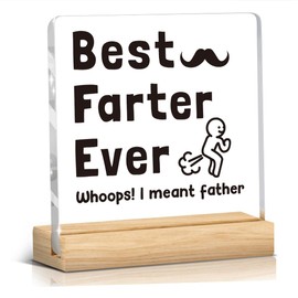 Funny Fathers Day Birthday Gifts for Dad from Daughter Son Acrylic Plaque Sign Valentines Christmas Appreciation Thank You Gifts for Daddy New Dad Office Desk Decor for Home Acrylic Sign