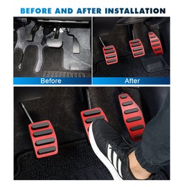 LFOTPP Compatible with Suzuk-i Jimny JB64 JB74 2018-2023 [Manual Transmission] Pedal Cover, Car Accessories Aluminum Alloy Anti-Slip Accelerator Brake Pedal Pedal Caps (Red)