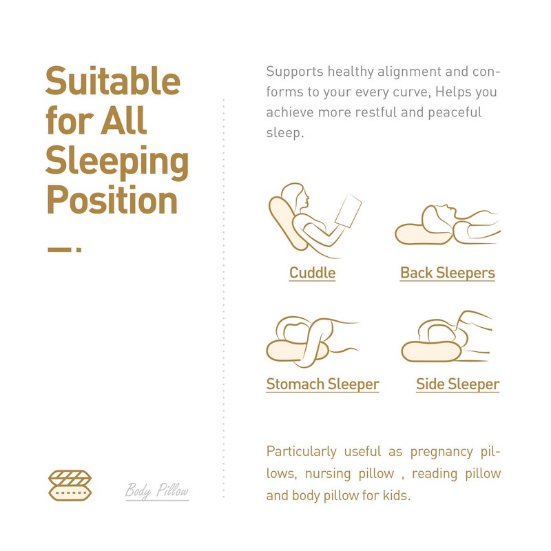 Acanva Fluffy Bed Sleeping Side Sleeper Body Pillow Insert, Extra-Long