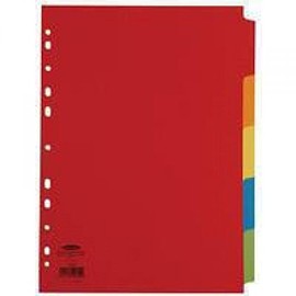Concord 5 Part Assorted Heavy Weight Bright A4 Divider