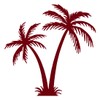NBFU Decals Palm Tree Tropical 10 (Burgundy) (Set of 2)
