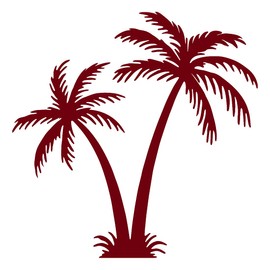NBFU Decals Palm Tree Tropical 10 (Burgundy) (Set of 2) Premium Waterproof Vinyl Decal Stickers for Laptop Phone Accessory Helmet Car Window Bumper Mug Tuber Cup Door Wall Decoration