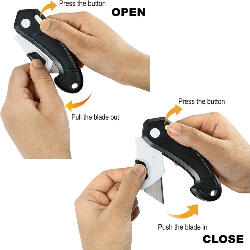 Lightweight Strong ABS Plastic Folding Utility Box Cutter (Multiple Colors,