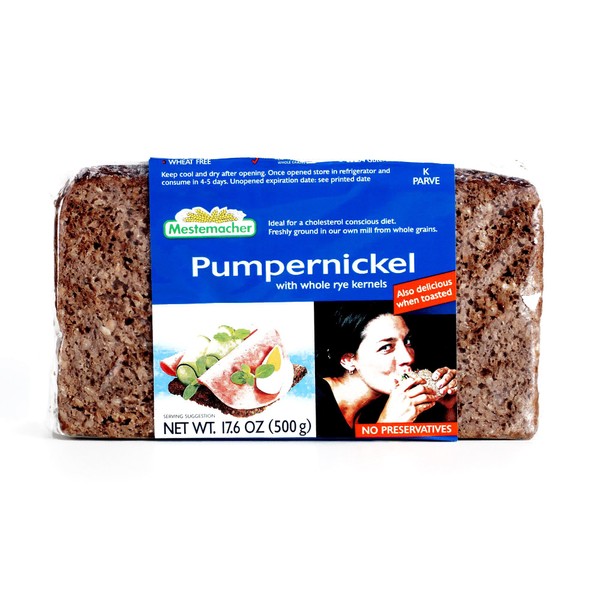 Mestemacher Pumpernickel Bread 17.6 oz each (4 Items Per Order)