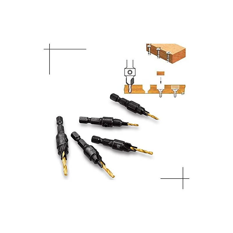 Teogneot Hexagonal Shank Drill Bit Woodworking Drill Masonry Drill Set