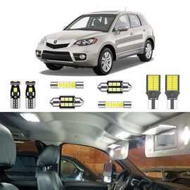 LIGHSTA 12PCS Super Bright White LED Interior Light Kit Package for Acura RDX 2007 2008 2009 2010 2011 2012 + License Plate Lights and Install Tool