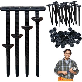 100PCS Heavy Duty Cable Tie Buckles – Universal Self-Locking Zip Ties for Cars, UV Resistant Plastic Fasteners – Pin & Button Design for Bumpers, Panels & DIY Auto Repairs