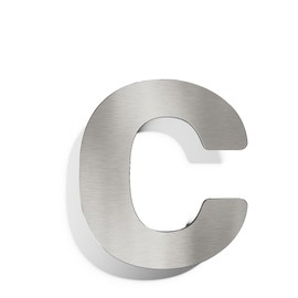 N-01-C-E House Number C Solid Weatherproof and Rustproof Stainless Steel 14 cm with Mounting Material Brushed Design House Number Plate