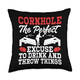 Cornhole Bean Bag Sack Toss Game Beer Cornhole Throw Pillow