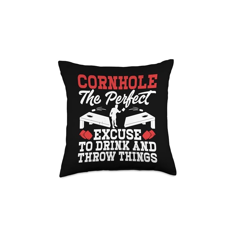 Cornhole Bean Bag Sack Toss Game Beer Cornhole Throw Pillow