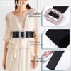 Yalice Rhinestone Waist Belt Wide Elastic Belt for Dresses Sparkle
