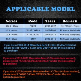 2 Pcs Non-Fading Car Projection LED Projector Door Shadow Light Welcome Light Laser Emblem Logo Puddle Lights Compatible for A/C/E/GLC/GLA/GLE/GLS/S/R Class (W203 C-Class 2001-2007)