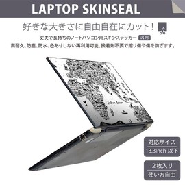 Laptop Skin Stickers - 2 Pack - Universal Stickers for LAVIE, FMV, LIFEBOOK, Dynabook, Lenovo, Thinkbook, IdeaPad, HP, Pavillon, ENVY, Elite, Dell, Vostro, Inspiron, VAIO, World Map Retro 014130