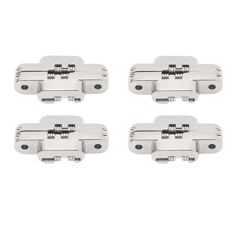 4Pcs Mini Zinc Alloy Cross Hidden Hinge 180 Degree Swing