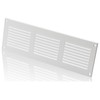 300x100mm / 12x4 inch White Metal Ventilation Grille with Flyscreen