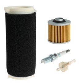 Air Filter Foam Oil Filter Cap with Spark Plug for Yamaha Grizzly 600 1998-2001 Replace 1UY-14451-00-00, 4X7-13440-90-00