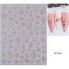 Valentines Nail Stickers Glitter Metallic Nail Decals Brown Pink Nail