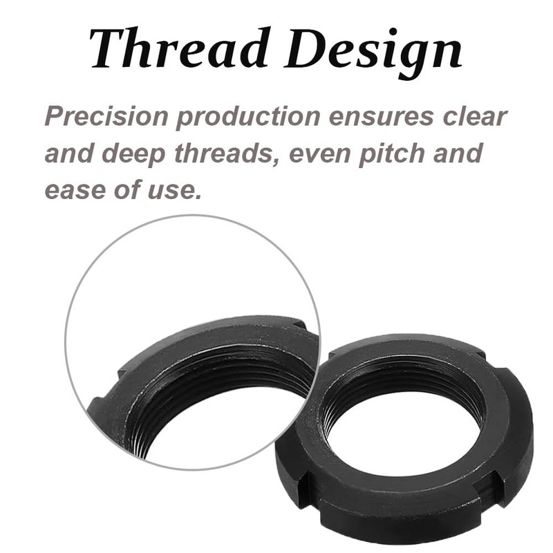 4Pcs Slotted Round Nuts M33x1.5 Carbon Steel Four Slot Round