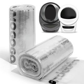 AMOGOGOPET Waste Bags, Compatible with Litter Robot 4 & 3, 50 Pack Liners for Self Cleaning Litter Box, 9-11 Gallon Capacity, Pre-Separated, Transparent, Replacement Cat Litter Bags