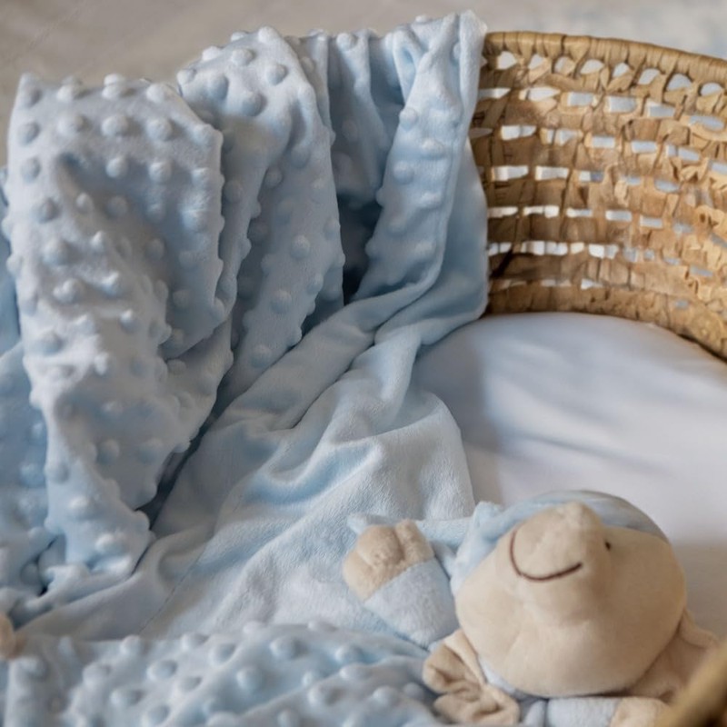 Interbaby PD001-01 Baby Blanket with Blue Doudou Bear, Blue, 0.72