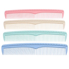 Kare & Kind Hair Combs Set - Colorful 4 pcs Durable Plastic Combs - (7.46 inches) - Coarse and Fine Tooth - For Combing, Hairstyling, Trimming, Cutting - Home and Hair Salons - For Men, Women, Kids