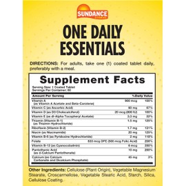 Sundance Daily Multivitamin for Adults | 60 Tablets | High Potency Formula | Non-GMO and Gluten Free Supplement