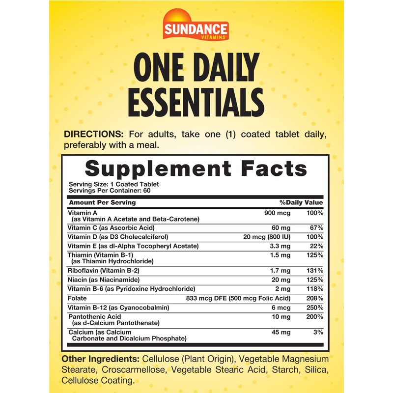 Sundance Daily Multivitamin for Adults | 60 Tablets | High