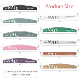 10 limas y pulidores de uñas para uñas naturales, kit de pulido y abrillantador de uñas, grano 100/120/150/180/220/240/280/1000/2000, juego de limas d