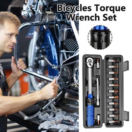 Bike Torque Wrench - Bike Tool Kit | Adjustable Torque Wrench Sets Fit Most Screw Road Mountain Motorcycle with Extension Bar Included for Bike Repair and Maintenance
