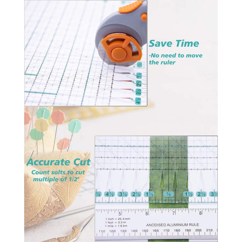 Quilting Ruler for Precise Fabric Cutting 11.5" x 10.5" Quilt
