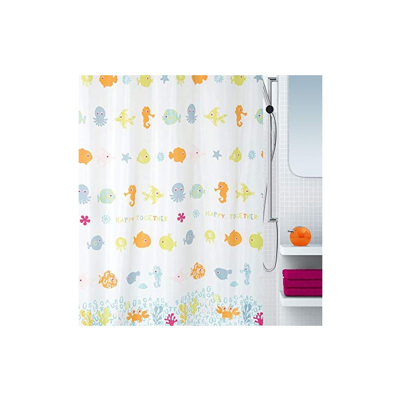 Spirella 10.1789 DV-Dry Happy Fish, 180 x 200 cm, Multicolour