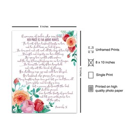 Proverbs 31 - Religious Gifts for Women - Catholic Christian Gifts for Women - Bible Verse Wall Art - Scripture Wall Decor - Inspirational Wall Art - Spiritual Wall Decor - Faith Wall Decor