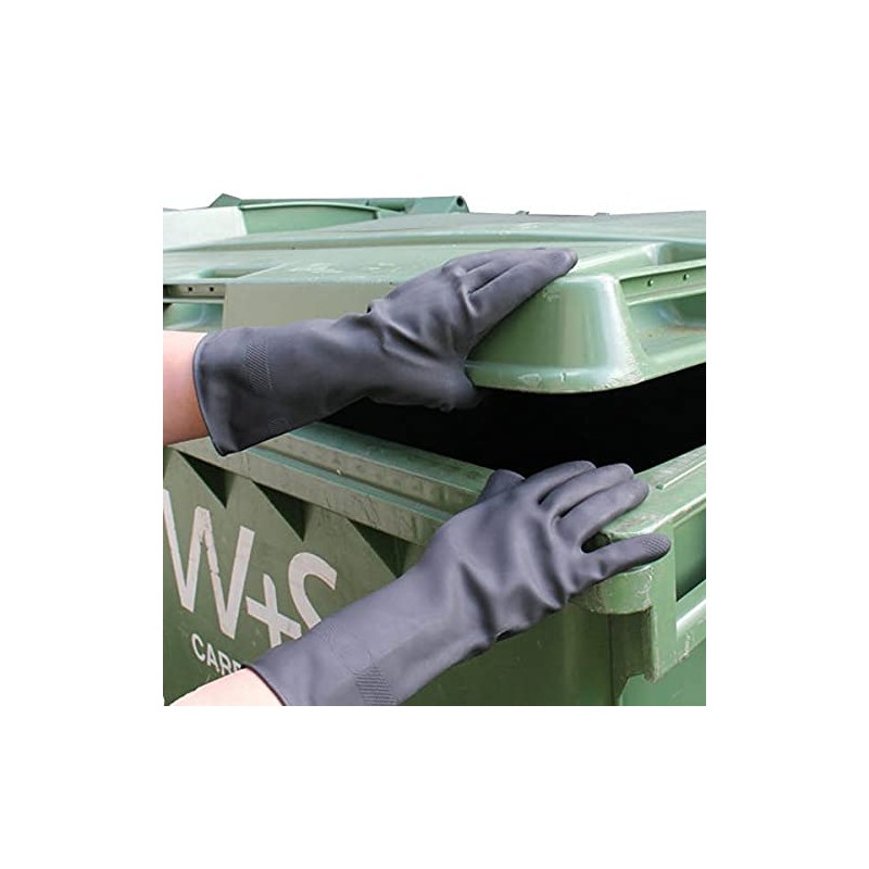 Marigold Unisex Rubber Gloves, Black, XL Pack of 6 UK
