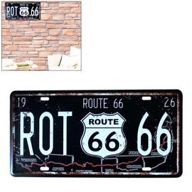 TOPINCN Route 66 Retro Vintage Auto License Plate American Metal Tin Sign, Wall Decor Metal Signs Vintage Plaque Auto License Plate Home Pub Bar Decor Garage Tin Sign Embossed Tag (179)