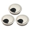 Xntun 3 Pcs Satin Nickel Metal Cable Grommet, Zinc Alloy