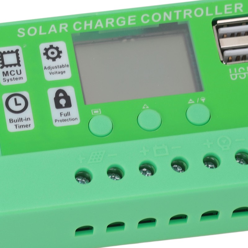 Green PWM Solar Charge Controller LCD Large Screen Display Photovoltaic