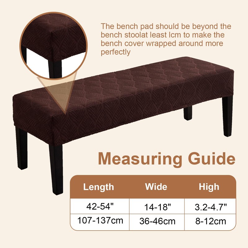 Genina Waterproof Dining Room Bench Covers, Stretch Jacquard Bench Seat